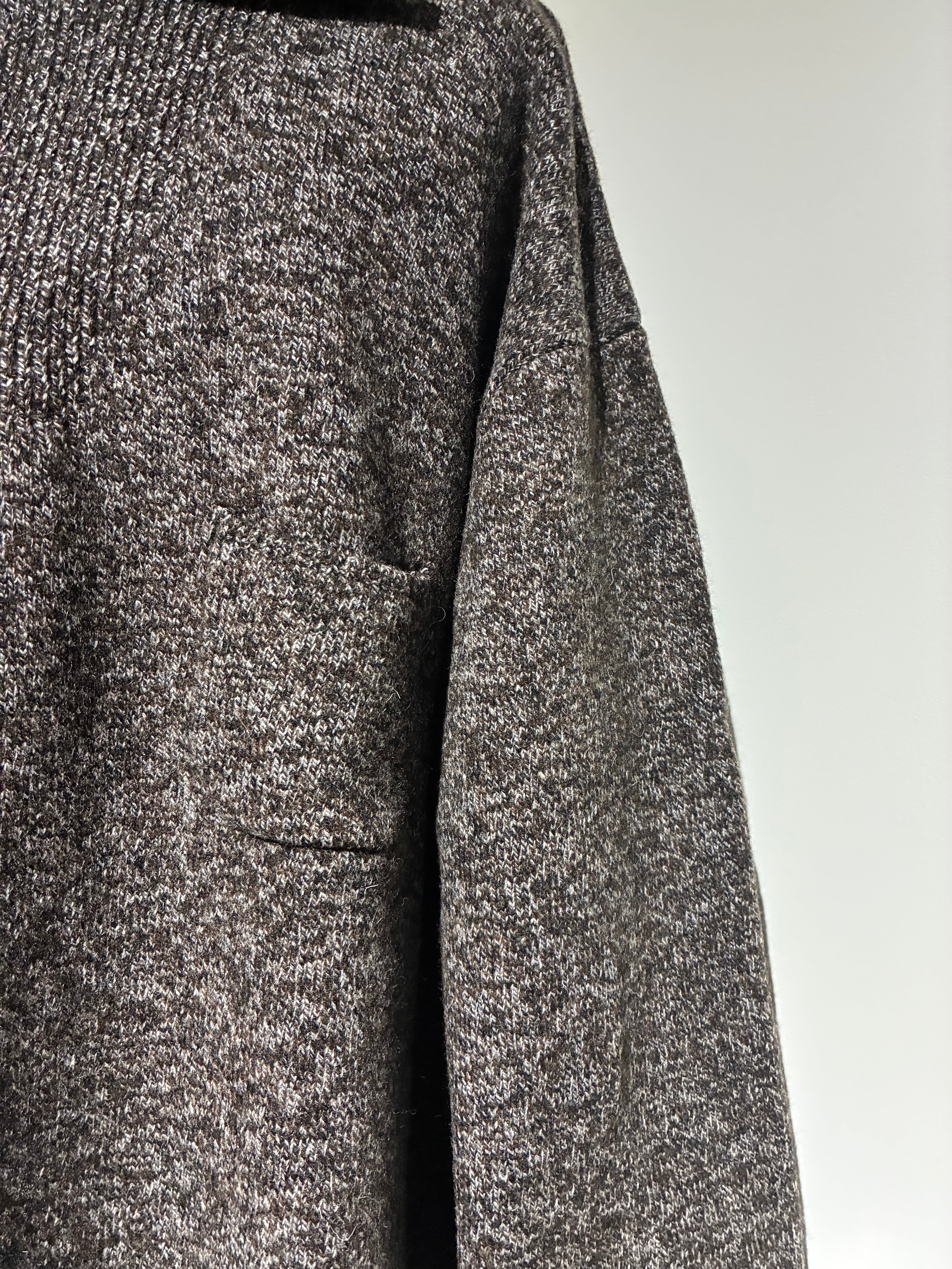 SEEALL  SAU51 KJ686M YAK WOOL MELANGE ZIP PULL SWEATER