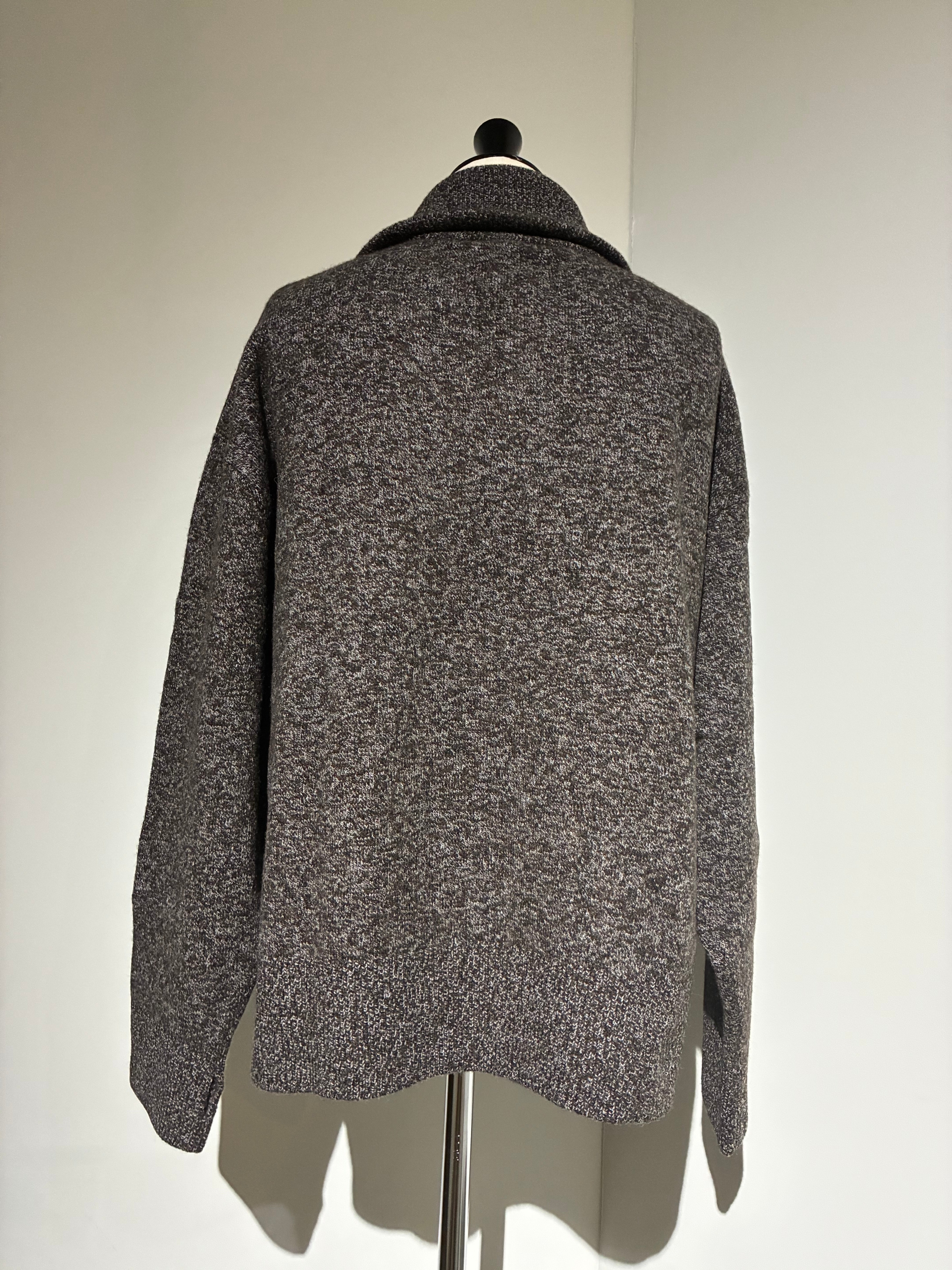SEEALL  SAU51 KJ686M YAK WOOL MELANGE ZIP PULL SWEATER