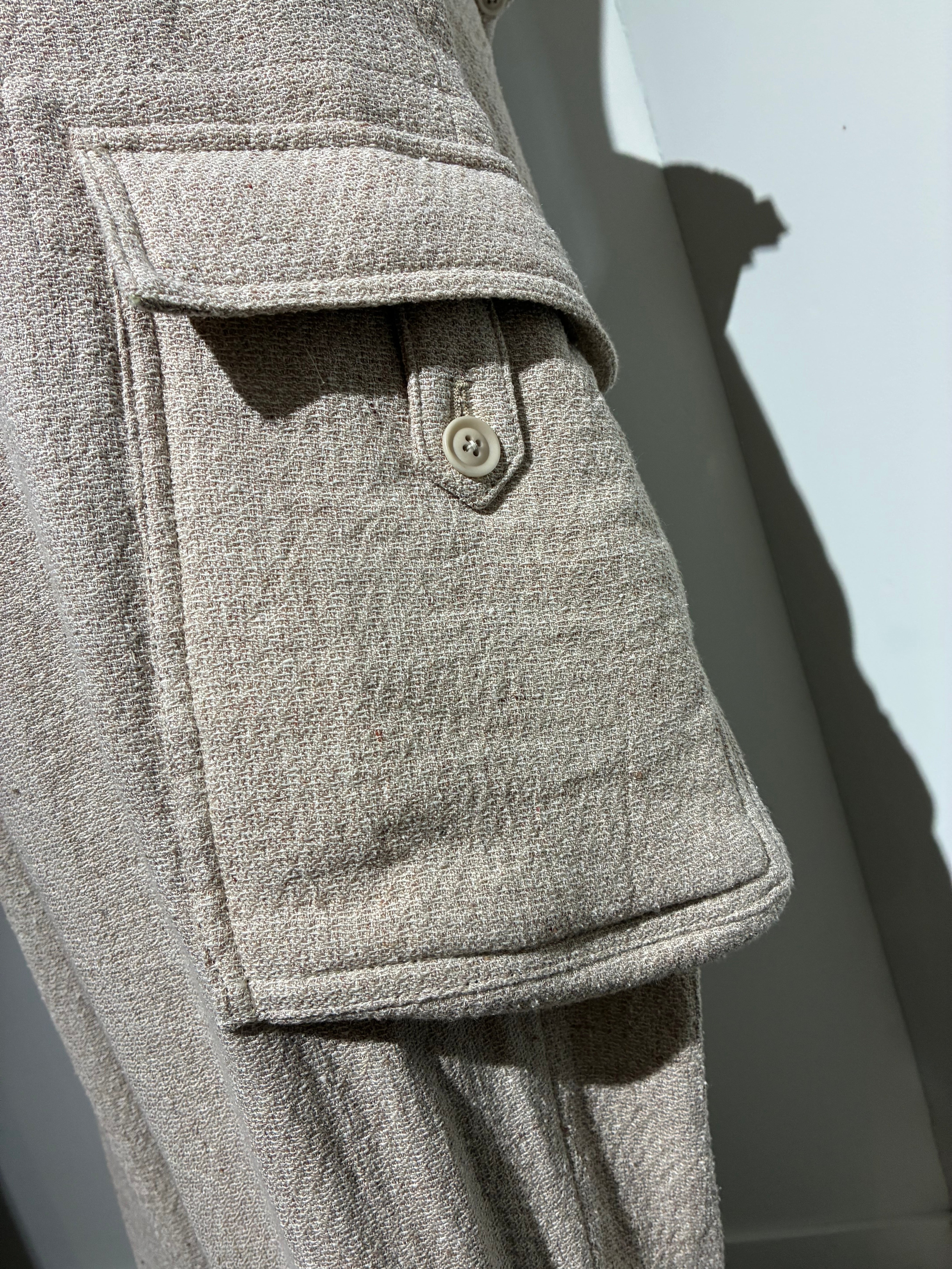 yohji yamamoto HL-P39-303 SILK LINEN TWEED GUSSET POCKET PADDED PANTS