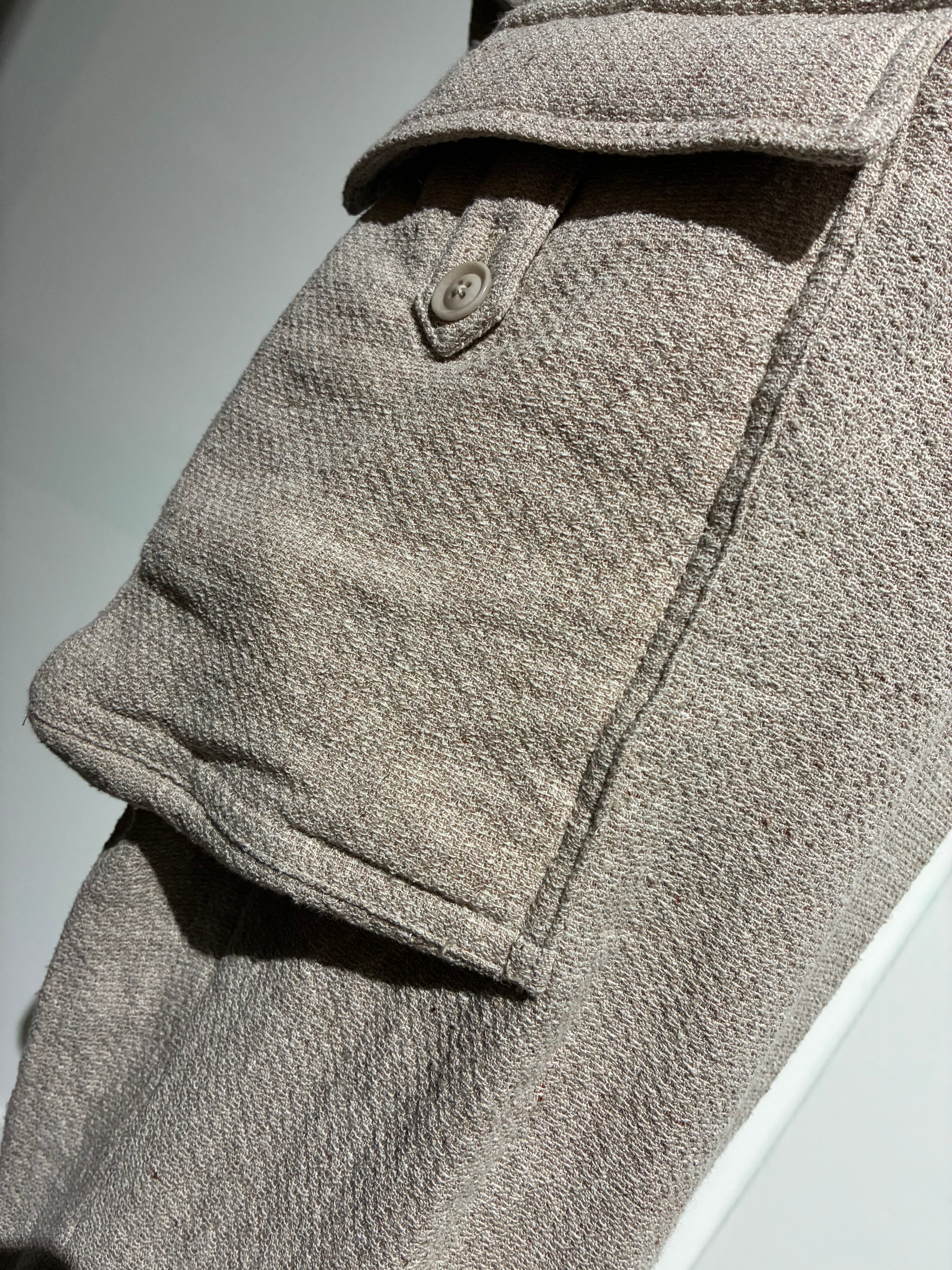 yohji yamamoto HL-P39-303 SILK LINEN TWEED GUSSET POCKET PADDED PANTS