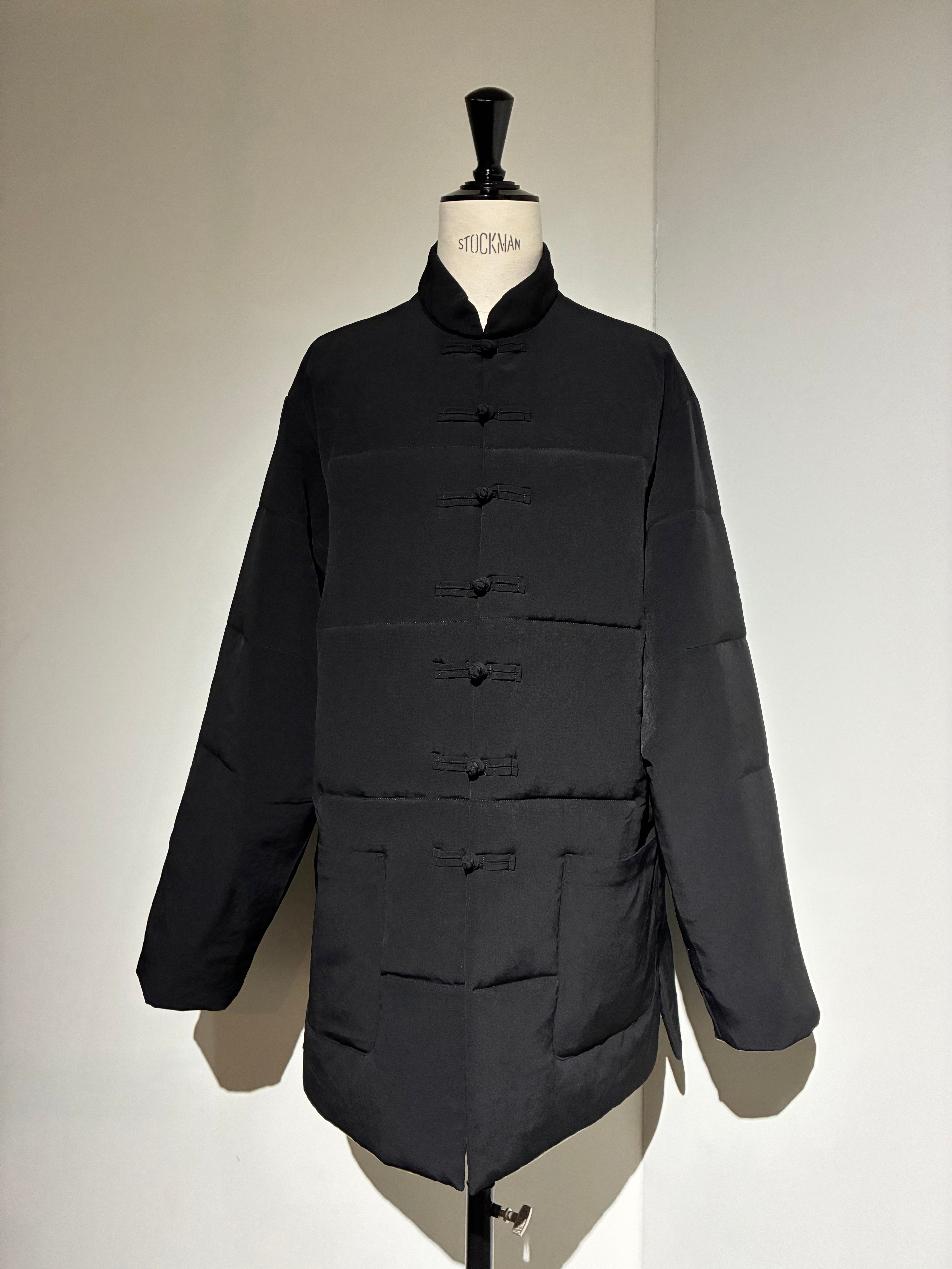 yohji yamamoto HL-B62-852 Ta TUXEDO STAND COLLAR REVERSIBLE PADDED BLOUSE