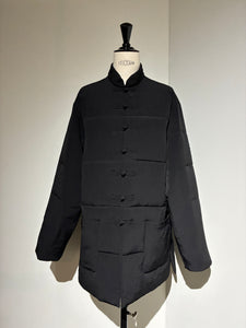 yohji yamamoto HL-B62-852 Ta TUXEDO STAND COLLAR REVERSIBLE PADDED BLOUSE