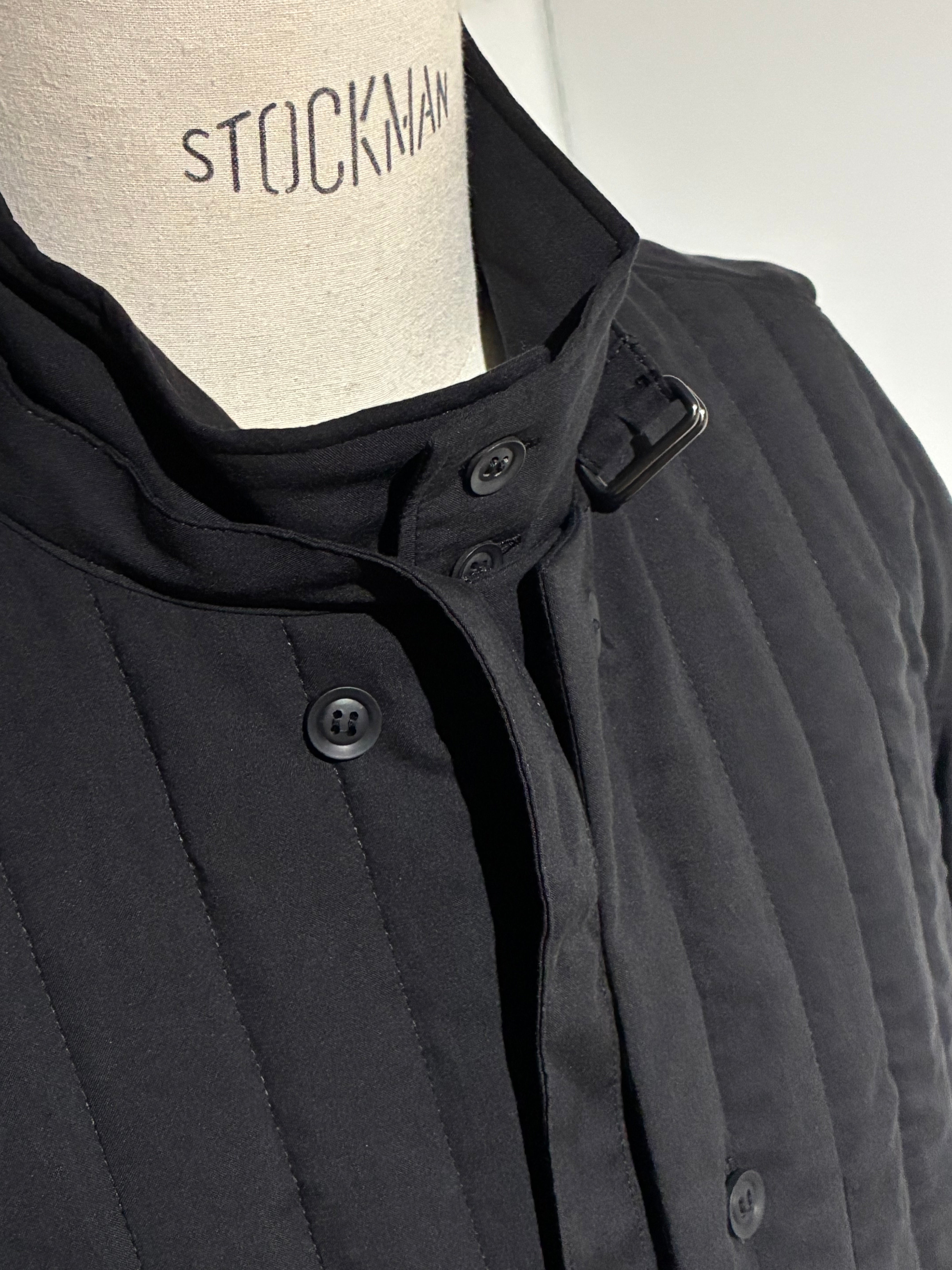 yohji yamamoto HL-B14-215 CELLULOSE LAWN DOUBLE FRONT PADDED BLOUSE