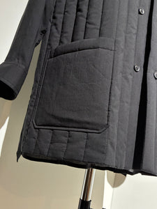 yohji yamamoto HL-B14-215 CELLULOSE LAWN DOUBLE FRONT PADDED BLOUSE