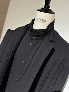 yohji yamamoto HL-B14-215 CELLULOSE LAWN DOUBLE FRONT PADDED BLOUSE