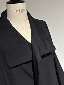 yohji yamamoto HL-C03-100 WOOL GABARDINE CROSS SHAPED ZIPPER COAT