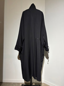 yohji yamamoto HL-C03-100 WOOL GABARDINE CROSS SHAPED ZIPPER COAT