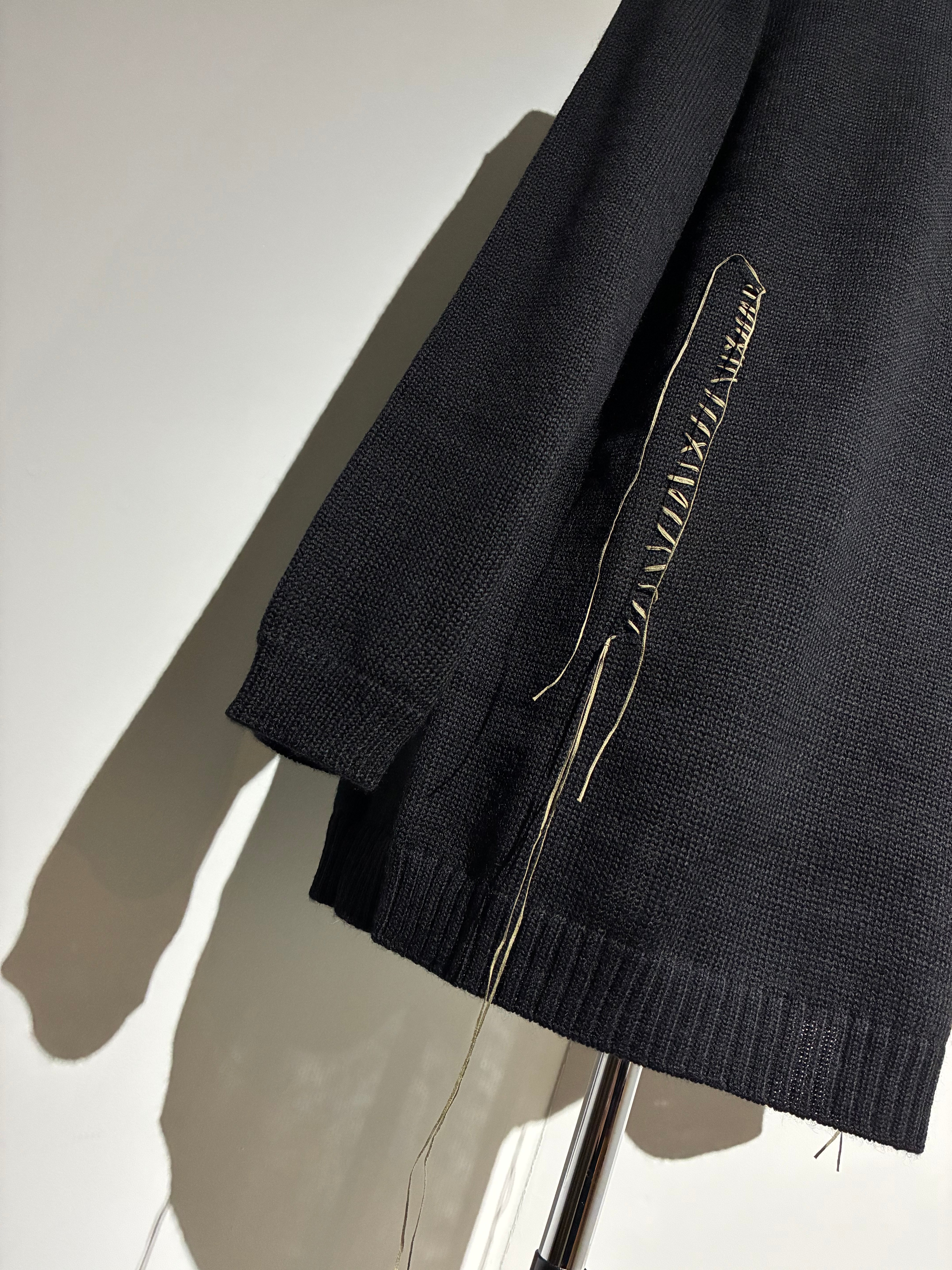 yohji yamamoto HL-K25-196 5G1P EMBROIDERY PLAIN STITCH EMBROIDERY ROUND NECK PO