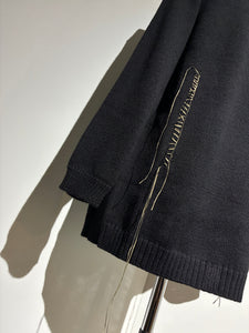yohji yamamoto HL-K25-196 5G1P EMBROIDERY PLAIN STITCH EMBROIDERY ROUND NECK PO