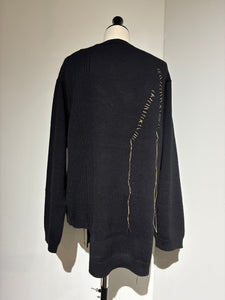 yohji yamamoto HL-K25-196 5G1P EMBROIDERY PLAIN STITCH EMBROIDERY ROUND NECK PO