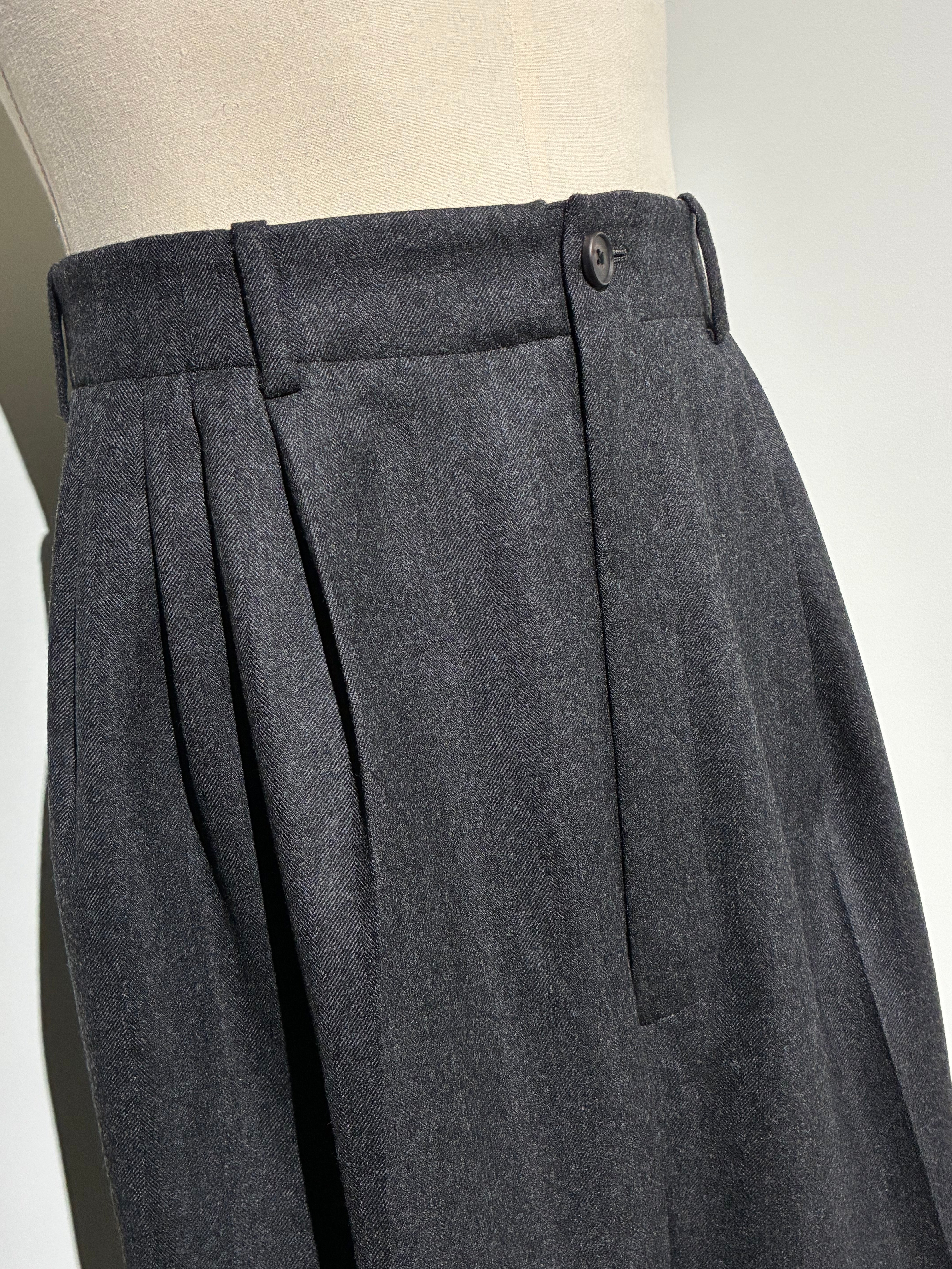 nonnotte N-25A-038 Draping 5-Tuck Wide Trousers