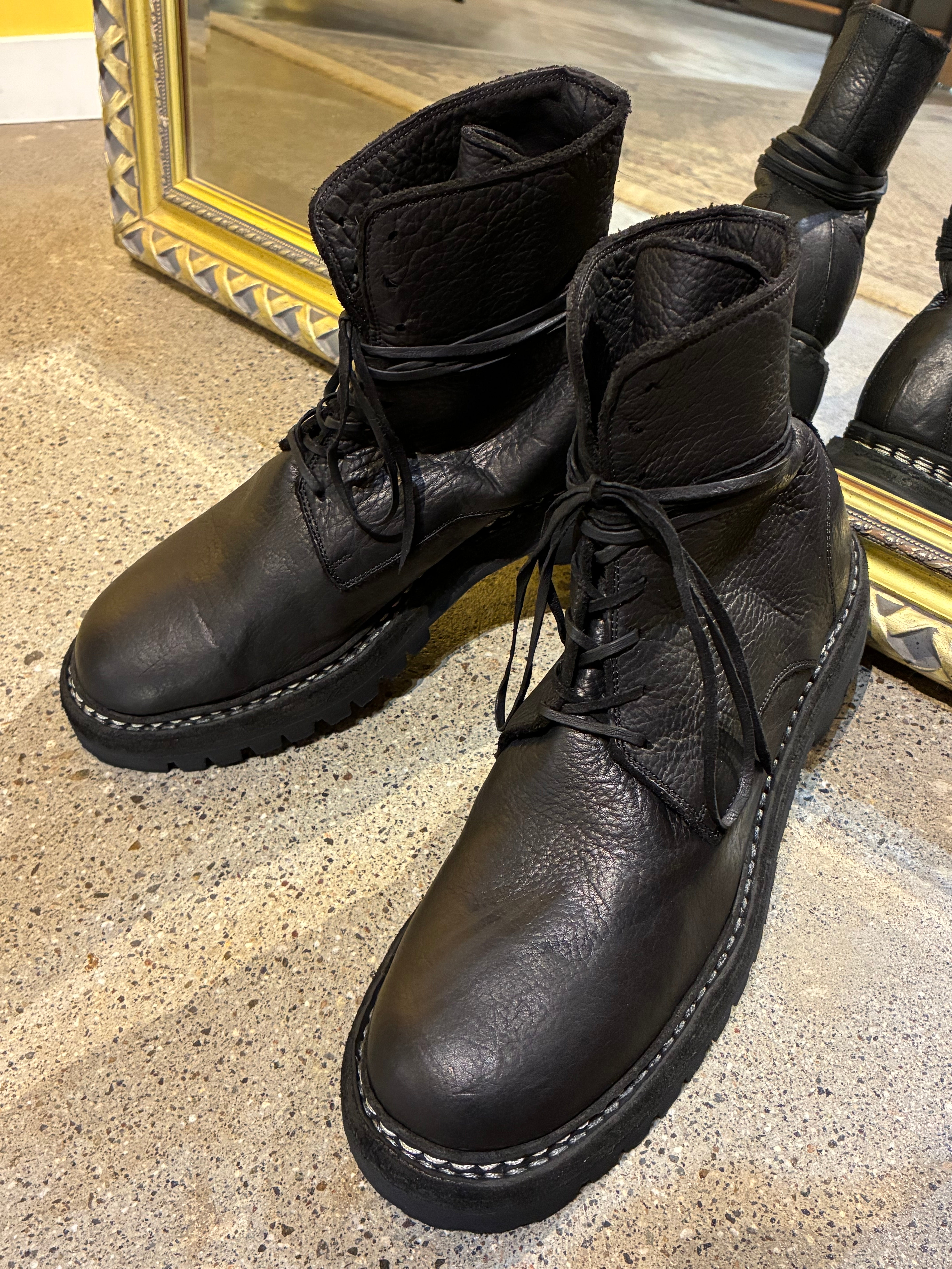 GUIDI 795V_N LACE UP BOOTS( BISON FULL GRAIN)