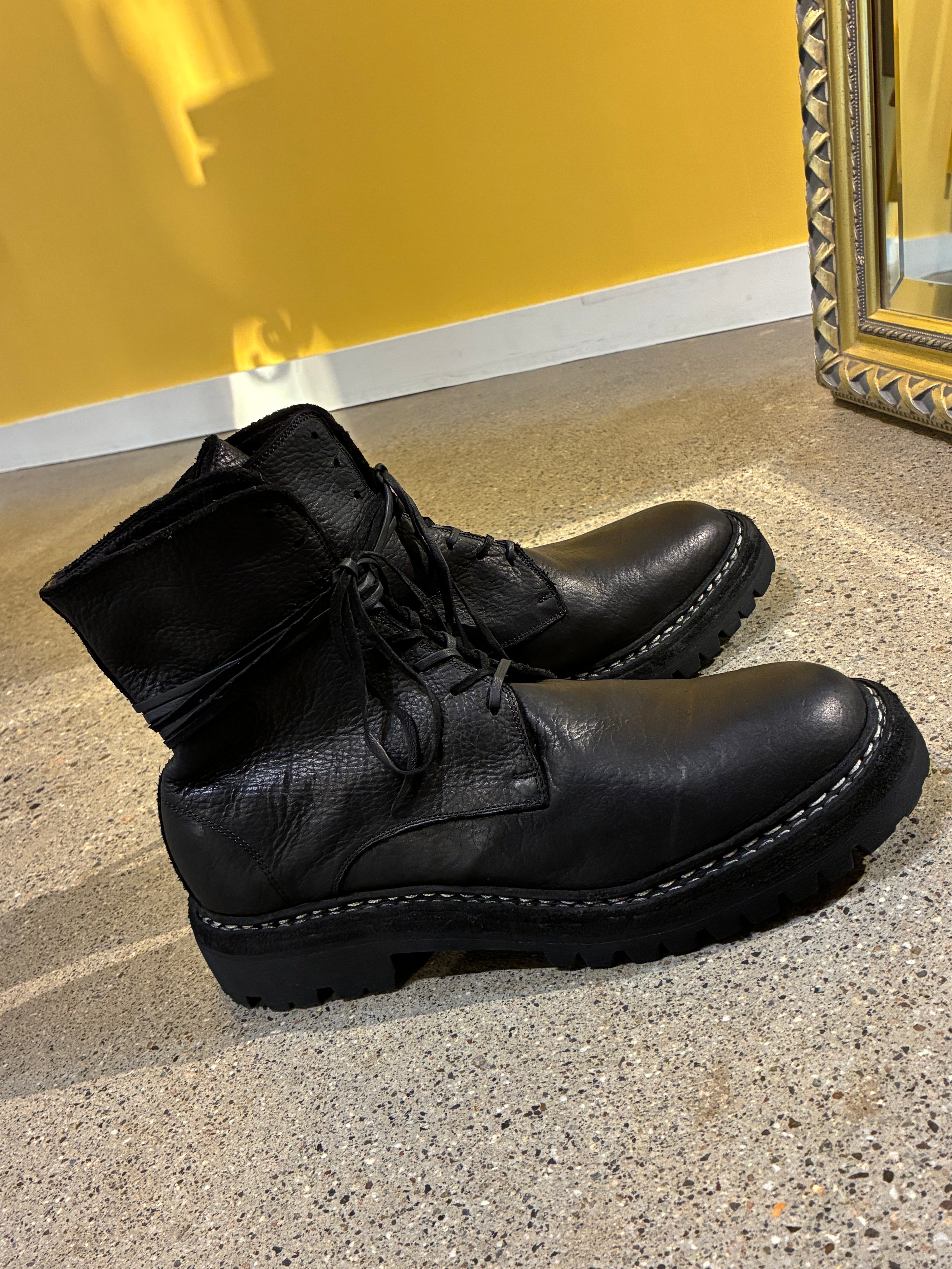 GUIDI 795V_N LACE UP BOOTS( BISON FULL GRAIN)