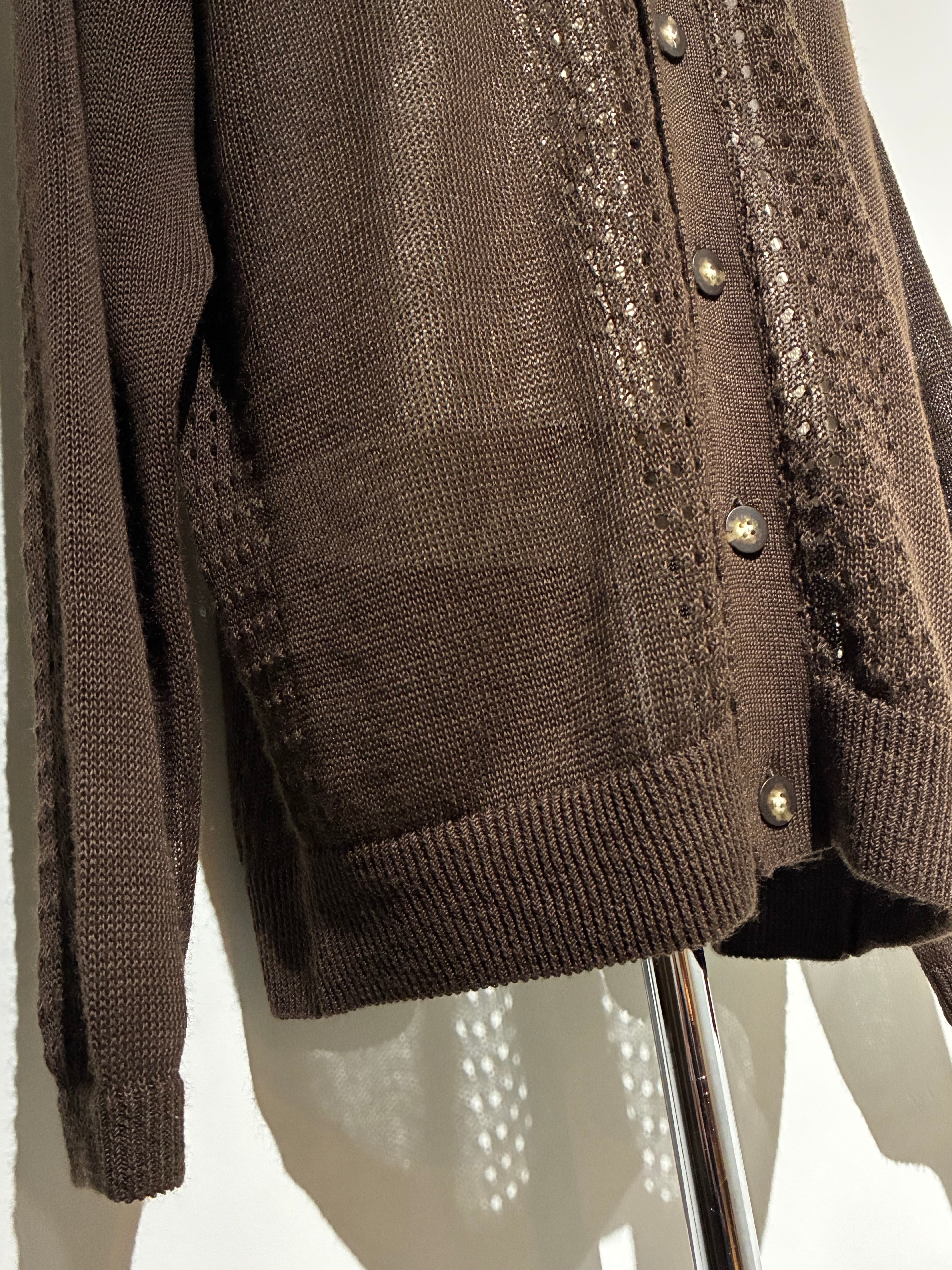 SEEALL  SAU63 KJ685 MESH KNIT CARDIGAN(RAMIE)