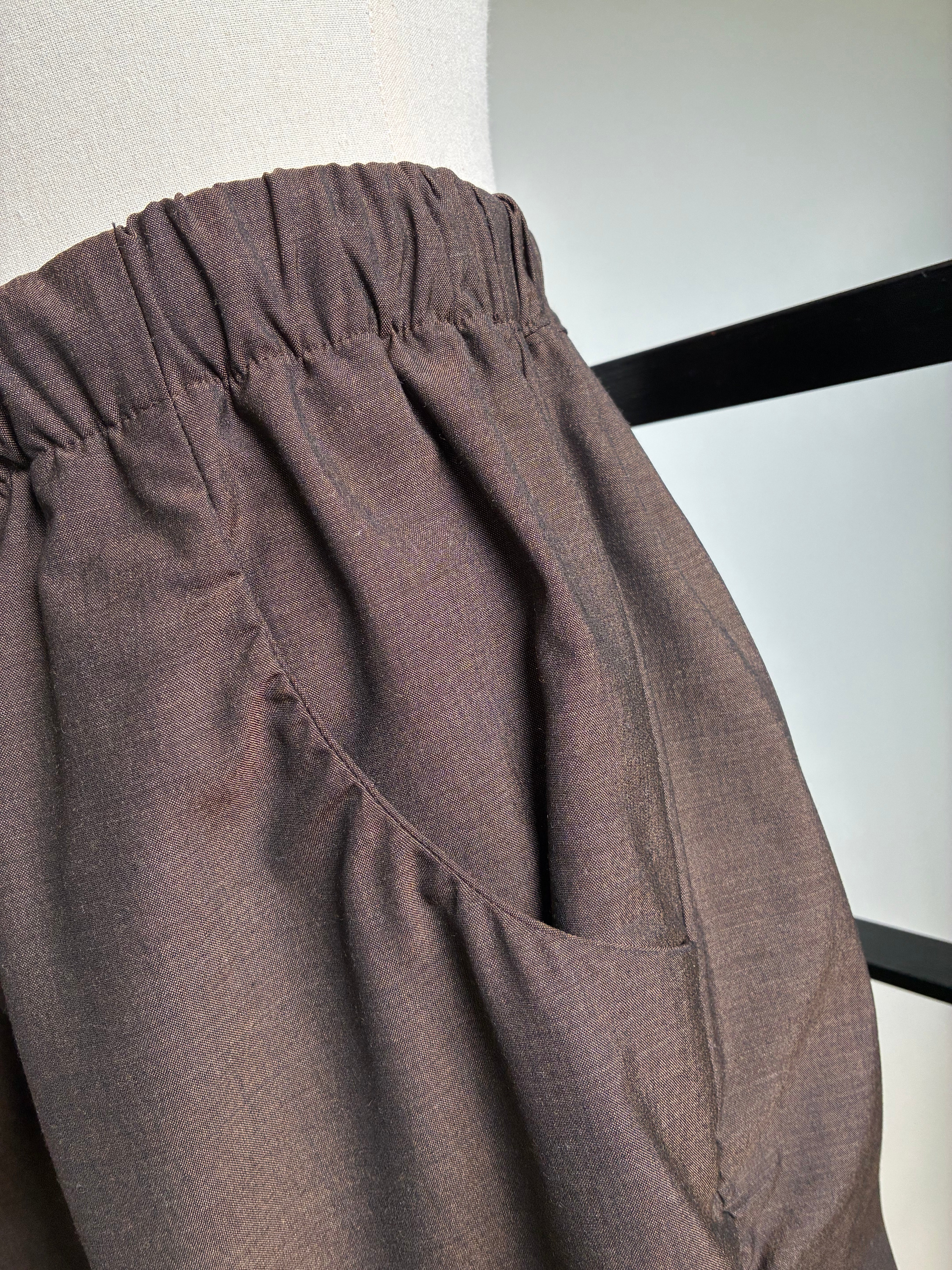 GABRIELA COLL GARMENTS NO.330 SUMMER WOOL DRAPED SHORT TROUSERS