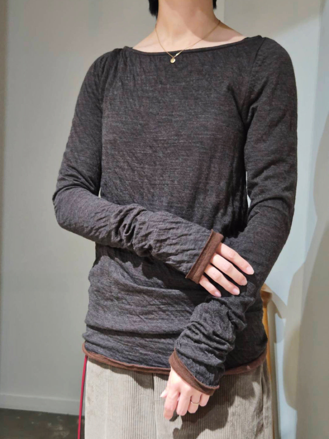 muller of yoshiokubo  CRINKLE JERSEY LAYER TOP