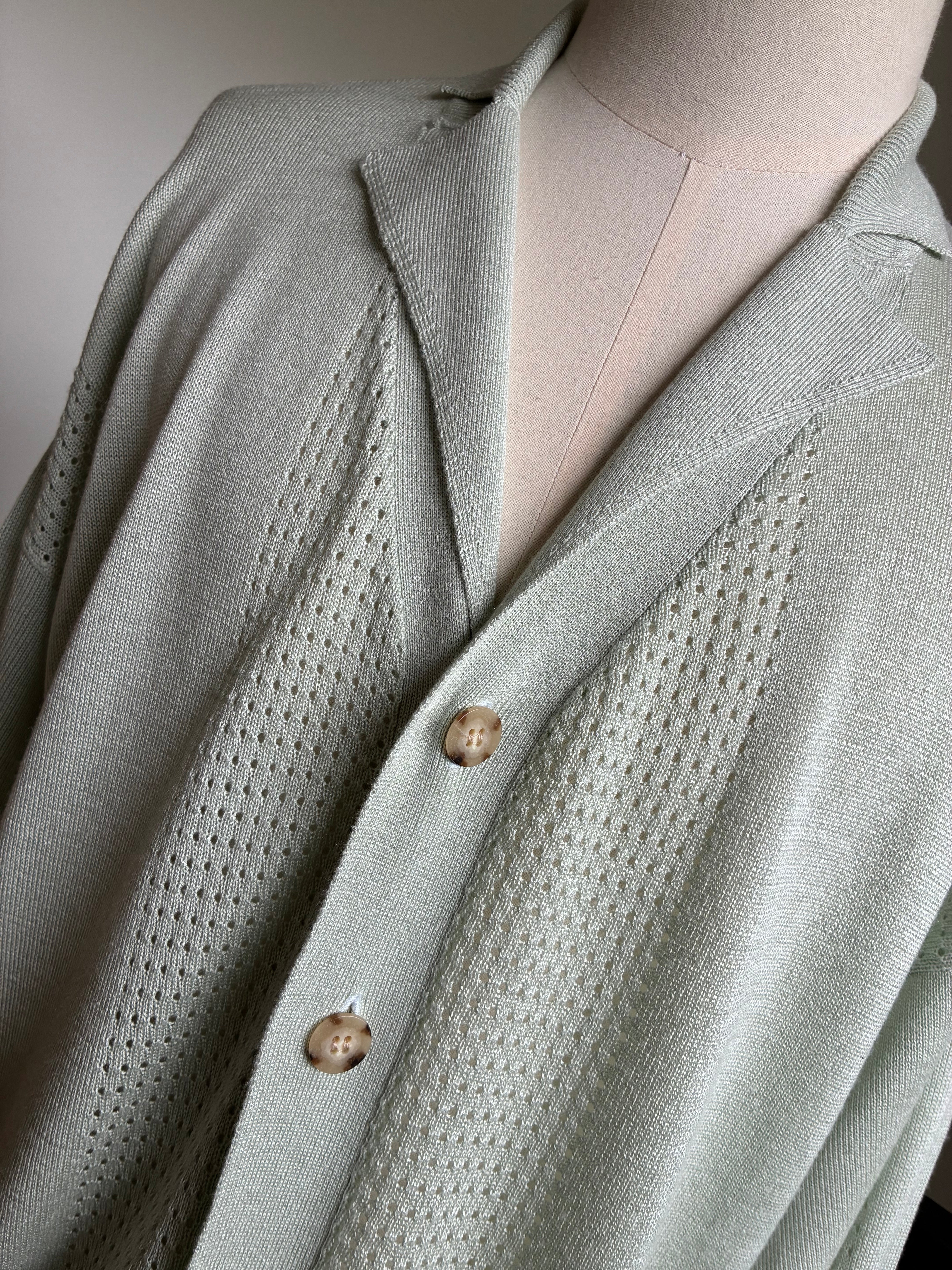 SEEALL  SAU63 KJ685 MESH KNIT CARDIGAN(SILK CASHMERE)