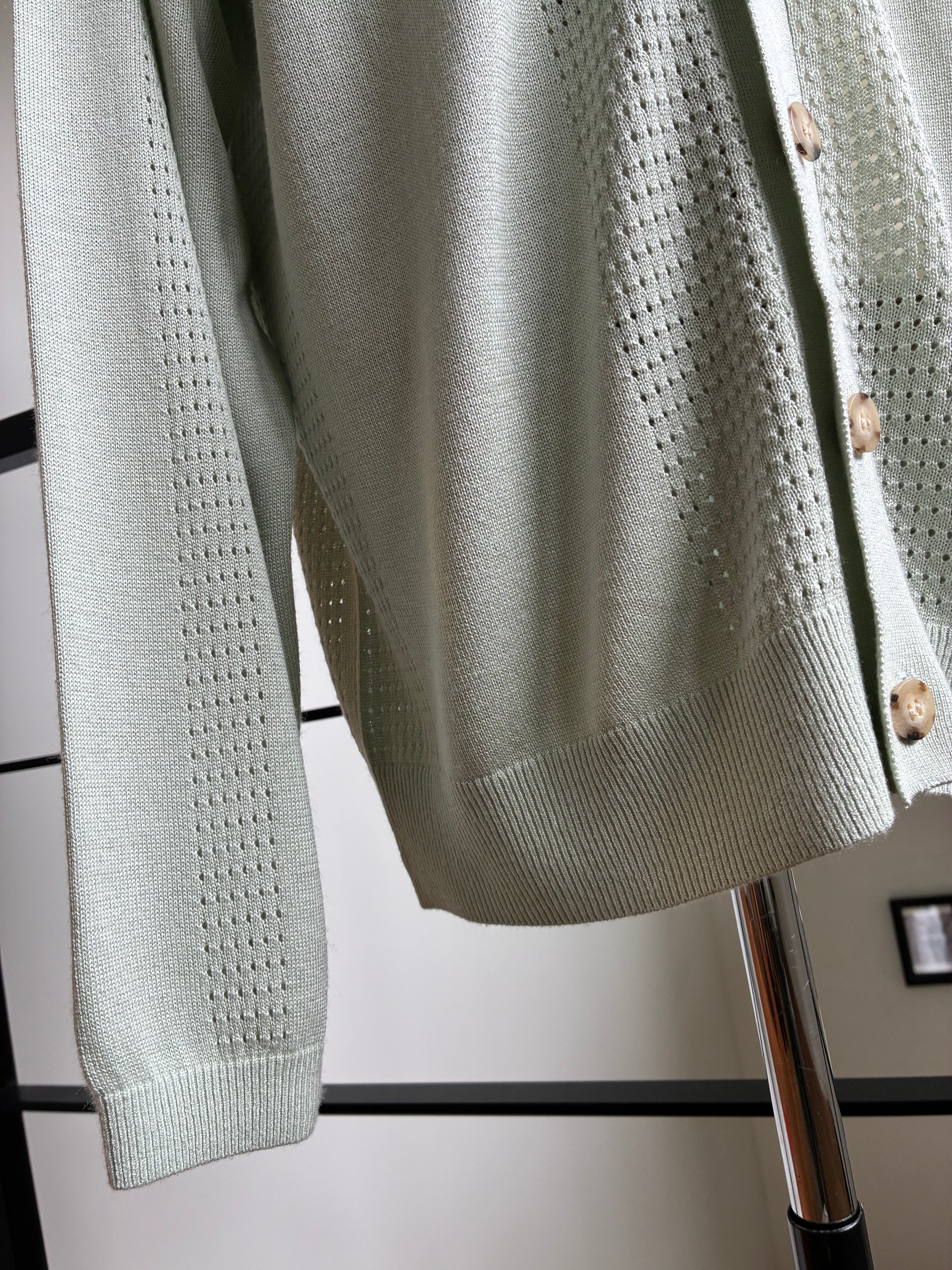 SEEALL  SAU63 KJ685 MESH KNIT CARDIGAN(SILK CASHMERE)