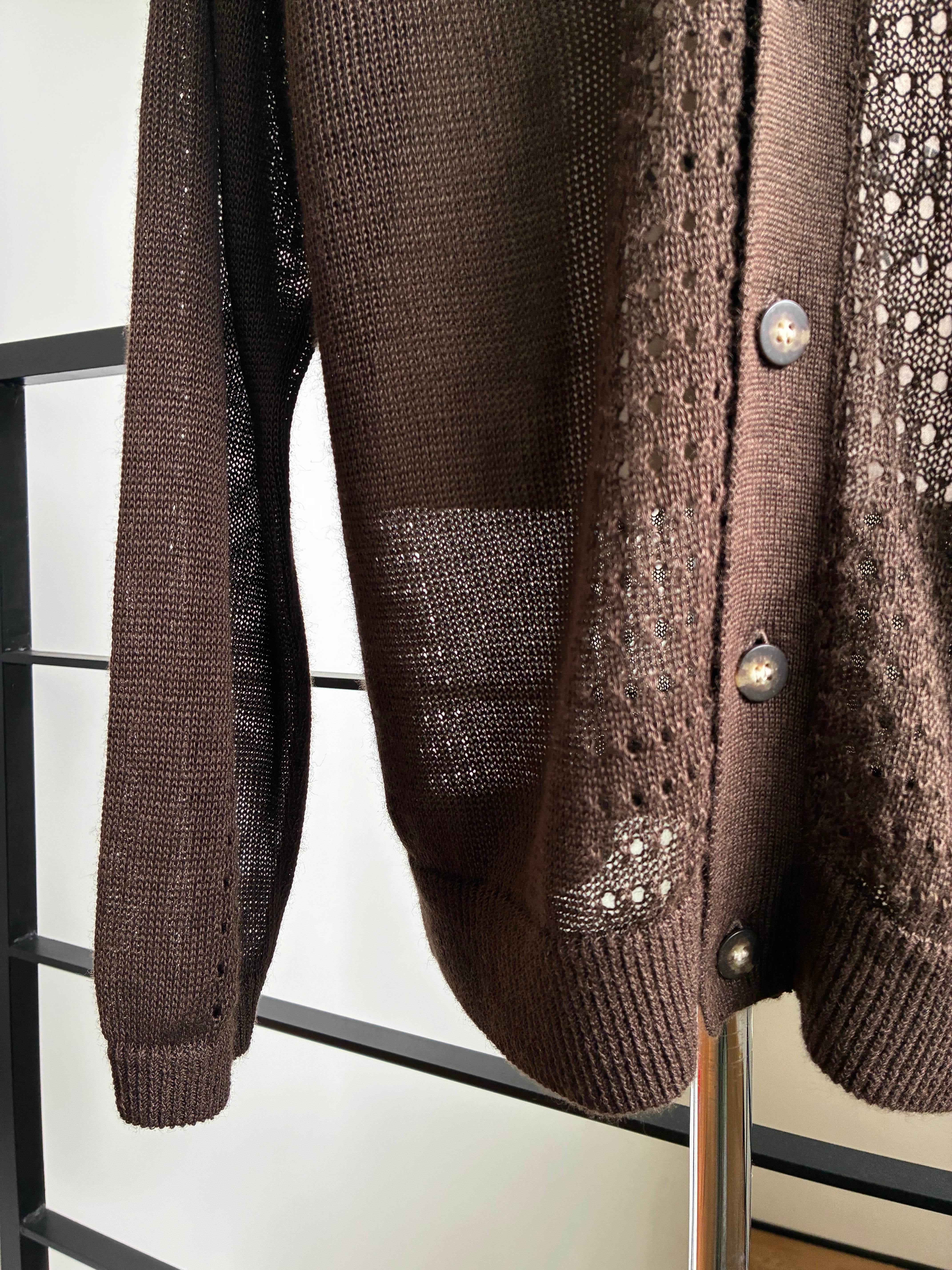 SEEALL  SAU63 KJ685 MESH KNIT CARDIGAN(RAMIE)