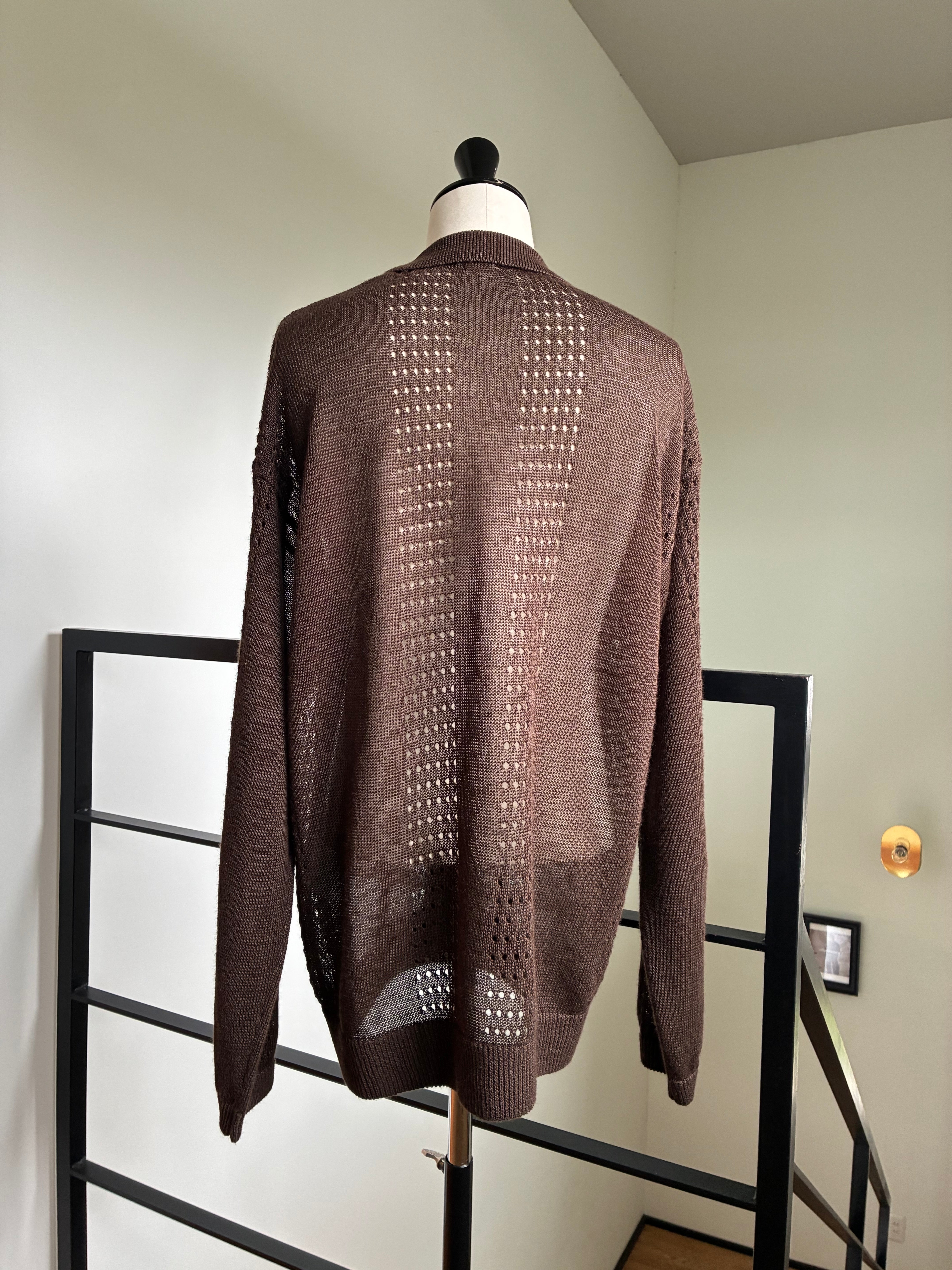 SEEALL  SAU63 KJ685 MESH KNIT CARDIGAN(RAMIE)