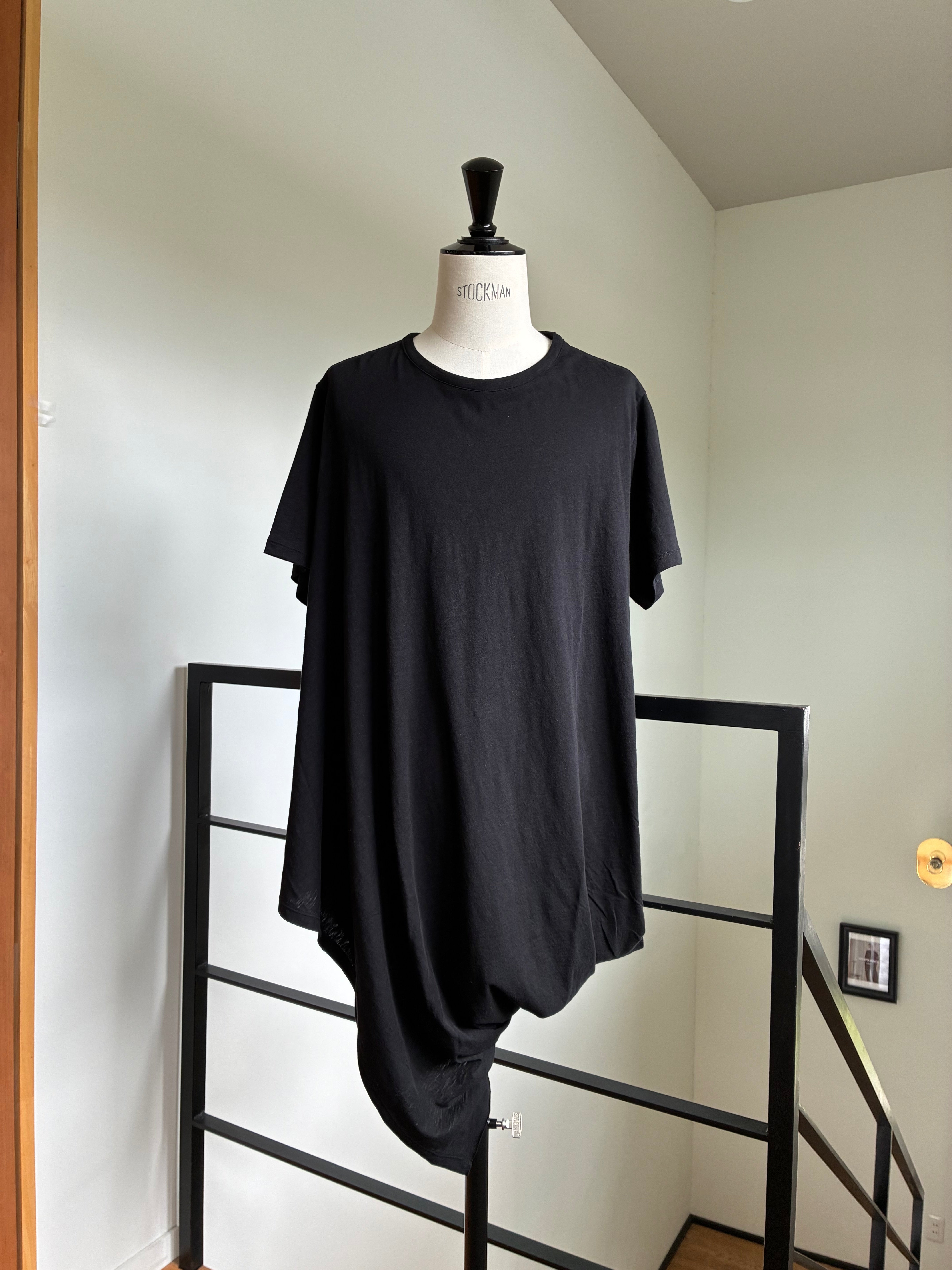 yohji yamamoto HK-T84-094 30/- ELS COTTON PS DRAPE SHORT SLV T