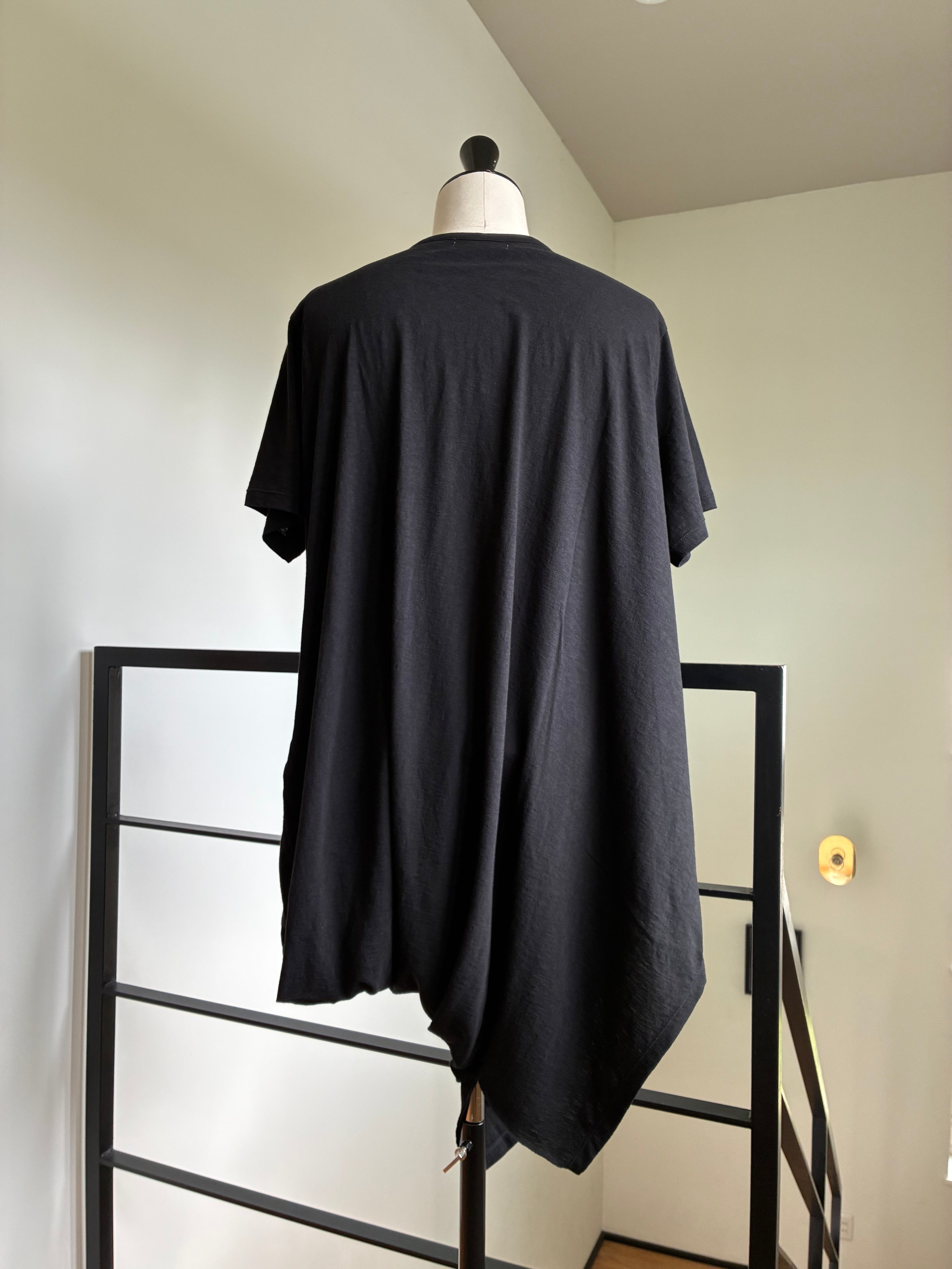 yohji yamamoto HK-T84-094 30/- ELS COTTON PS DRAPE SHORT SLV T