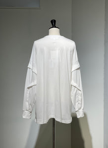 ENFOLD  CURVE-SEAM LONG SLEEVE T-SHIRT
