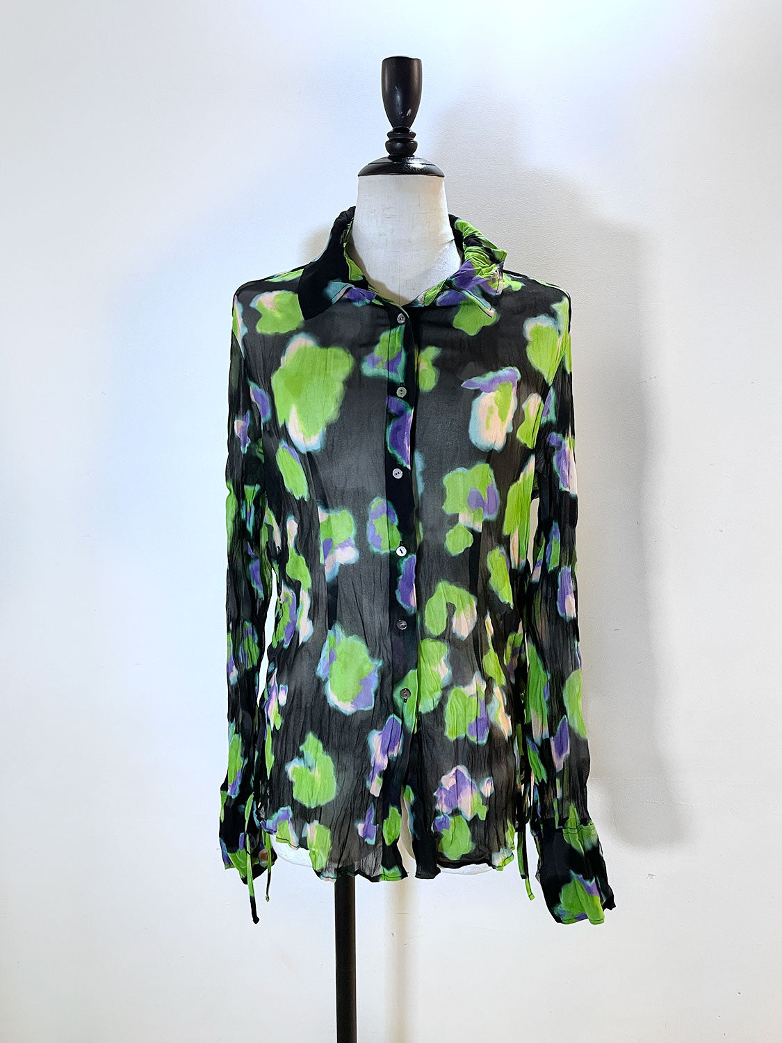 MAISONSPECIAL　Floral Pattern Pleated Shirt