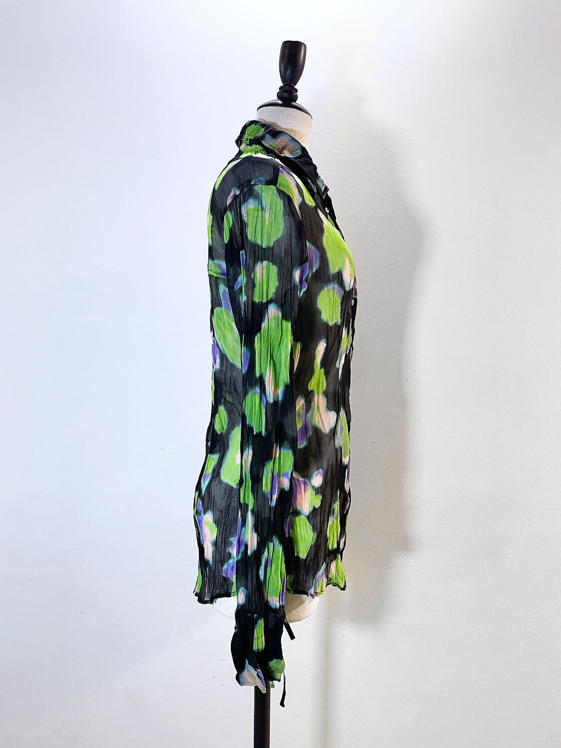 MAISONSPECIAL　Floral Pattern Pleated Shirt