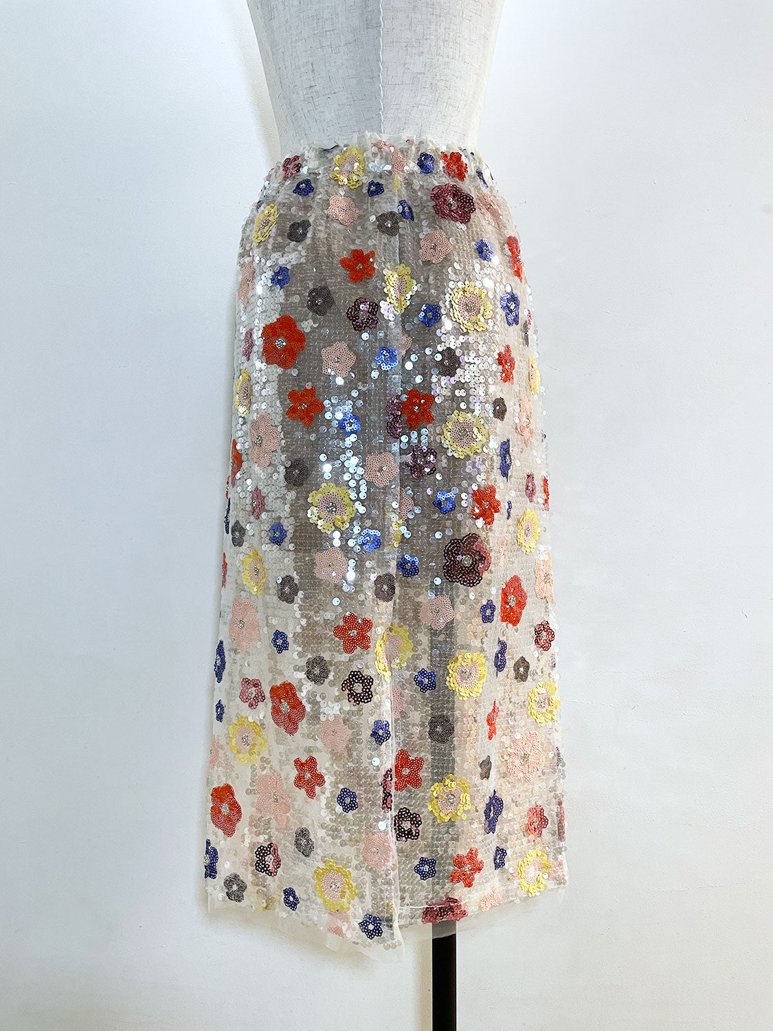MAISONSPECIAL Colorful Flower Sequin Skirt
