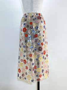 MAISONSPECIAL Colorful Flower Sequin Skirt