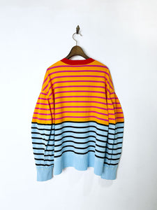 någonstans asymmetry cotton-knit slit border pullover