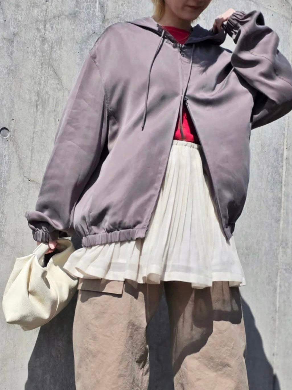 AMOMENTO CUPRO HOOD ZIP UP JUMPER