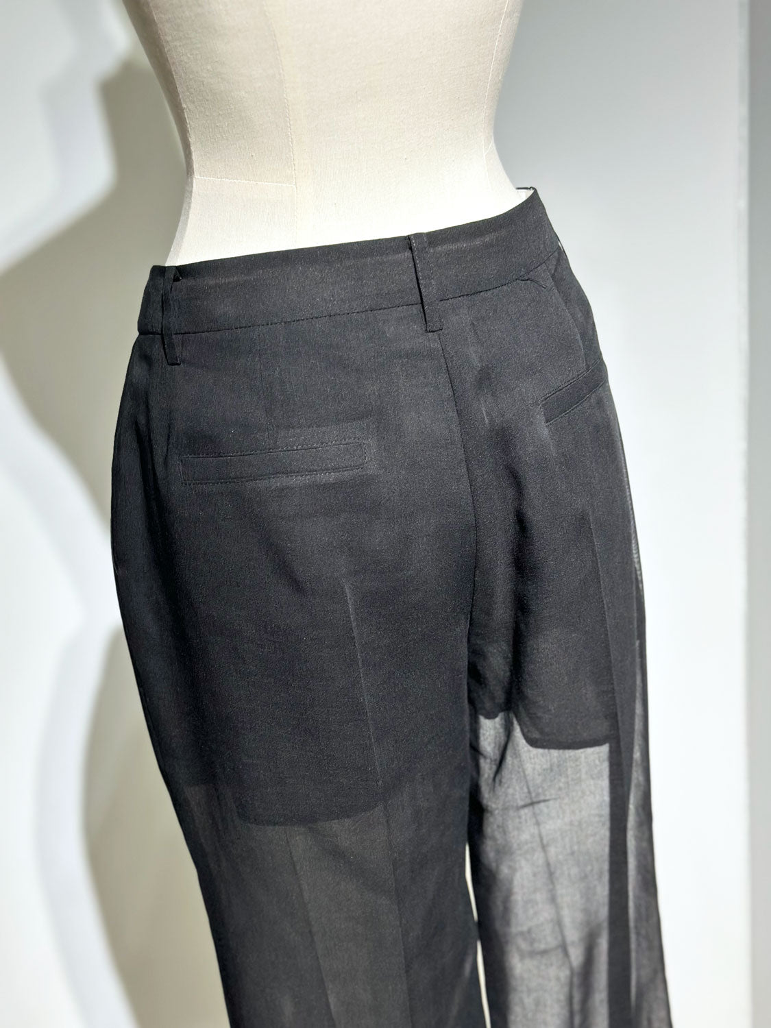 AMOMENTO SHEER STRAIGHT FIT PANTS