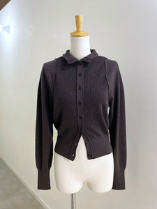 AMOMENTO BLOCKING BUTTON CARDIGAN