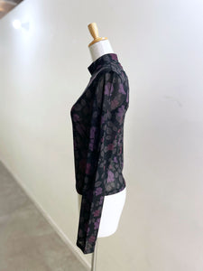 AMOMENTO FLORAL MOCK NECK TOP