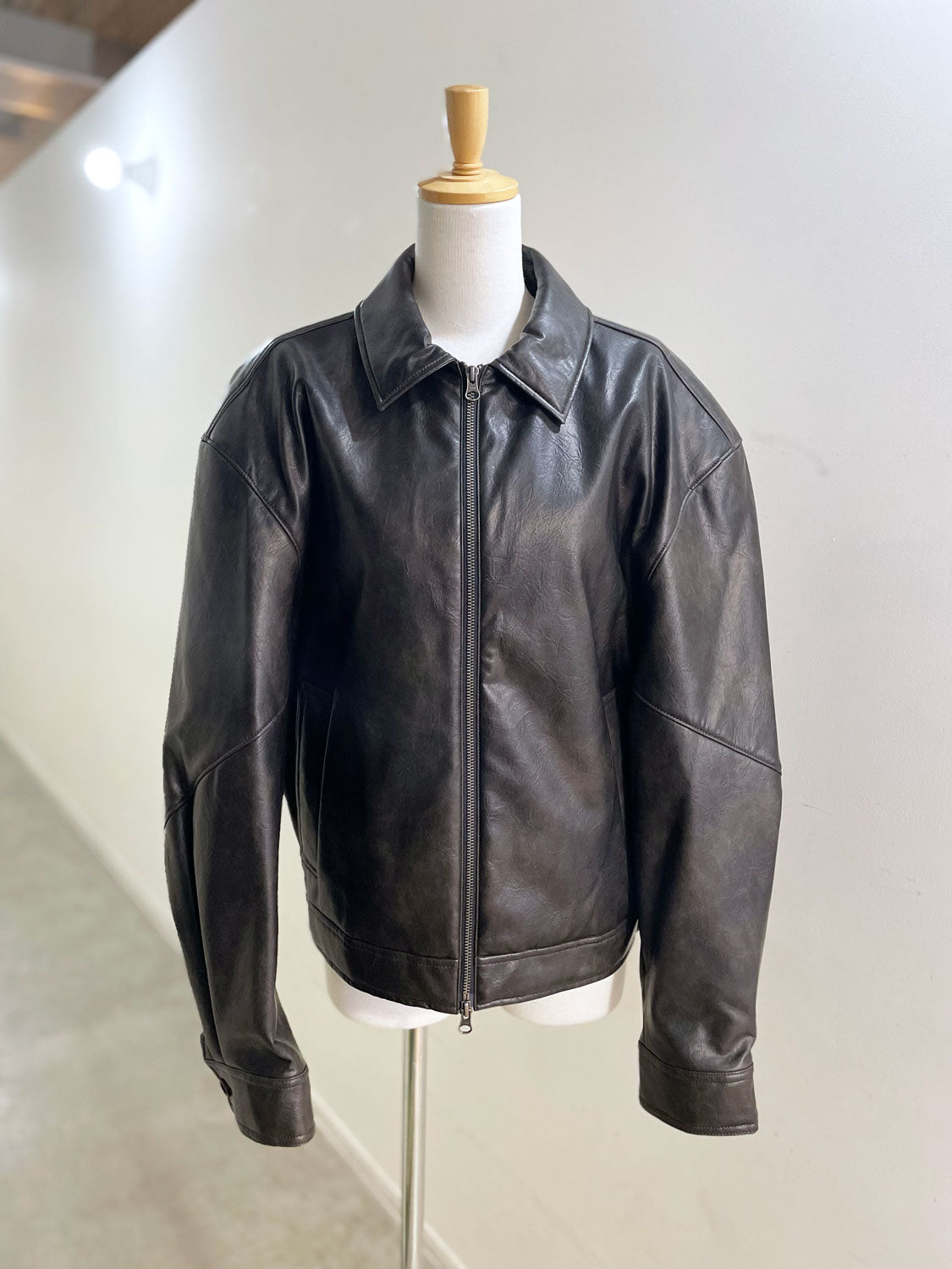 AMOMENTO Synthetic Leather Blouson  *UNISEX