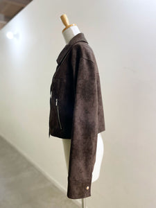 MAISONSPECIAL レースアップステンカラーショートブルゾン
