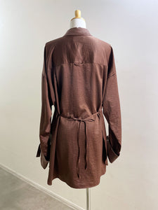 MAISONSPECIAL 2way Satin Oversized Shirt