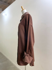 MAISONSPECIAL 2way Satin Oversized Shirt