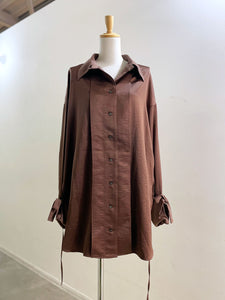 MAISONSPECIAL 2way Satin Oversized Shirt