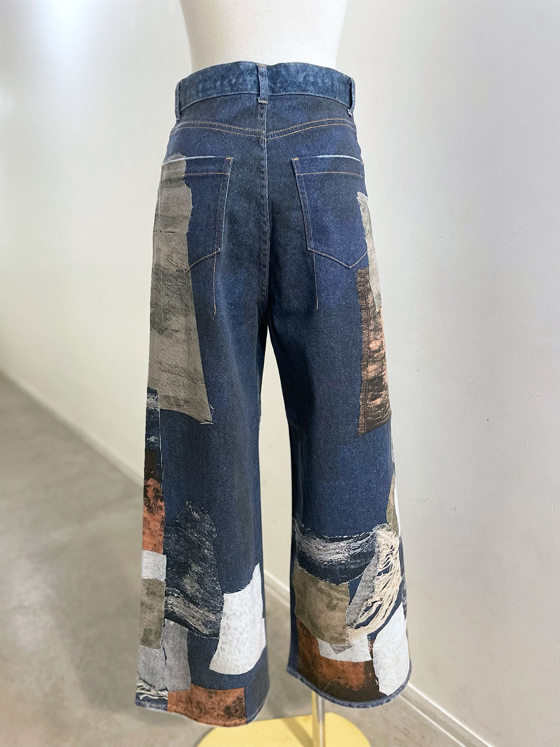 MAISONSPECIAL Patchwork Printed Denim Pants