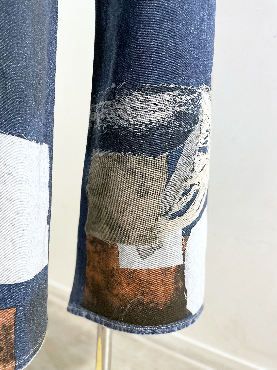 MAISONSPECIAL Patchwork Printed Denim Pants