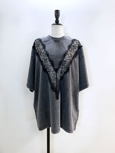 PRANK PROJECT V-Cut Lace Logo Top