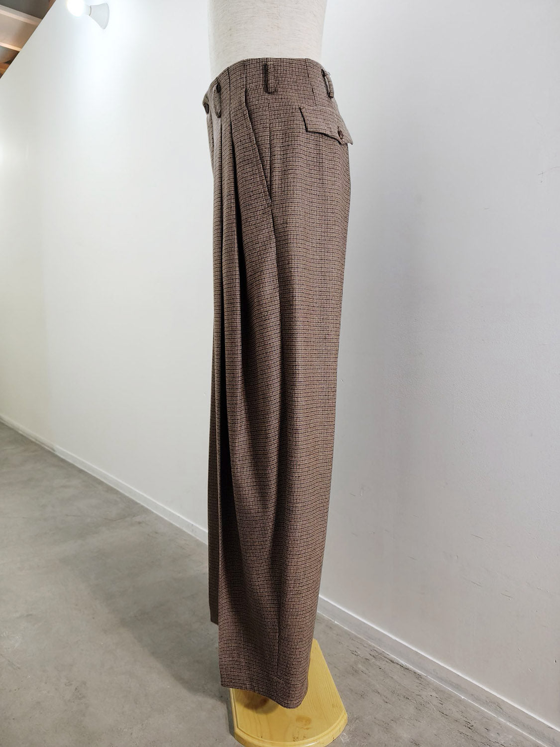 HED MAYNER  HMMD30073A BROWN CHECK WOOL PANTS