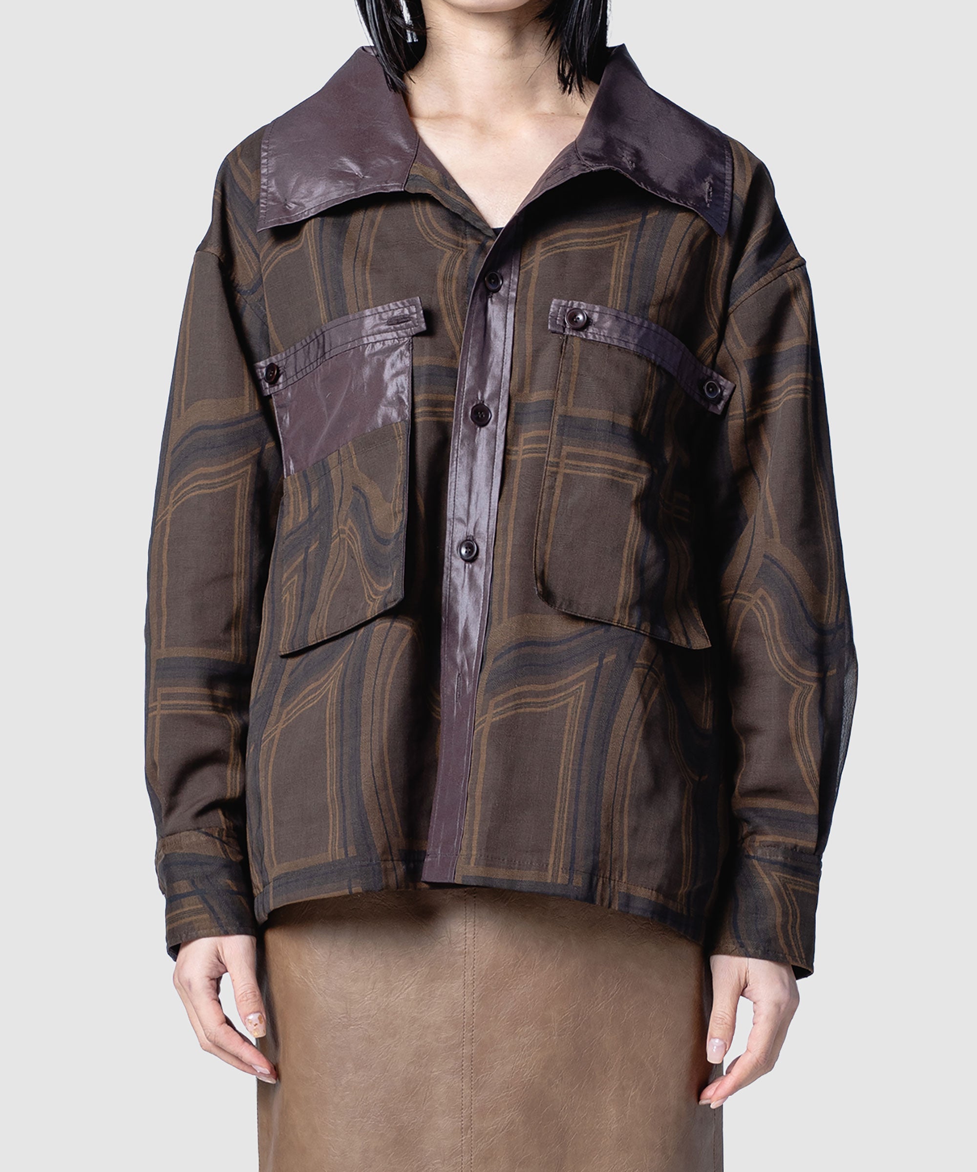 muller of yoshiokubo  LIMINAL CHECK SHIRTS JACKET
