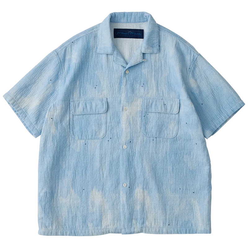 Porter Classic PAINTED SASHIKO WATERCOLOR KAIKIN SHIRT
