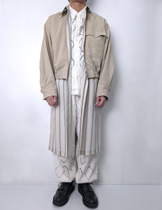 Y's.... 　 HARD TWISTED COTTON SATIN REVERSIBLE COAT