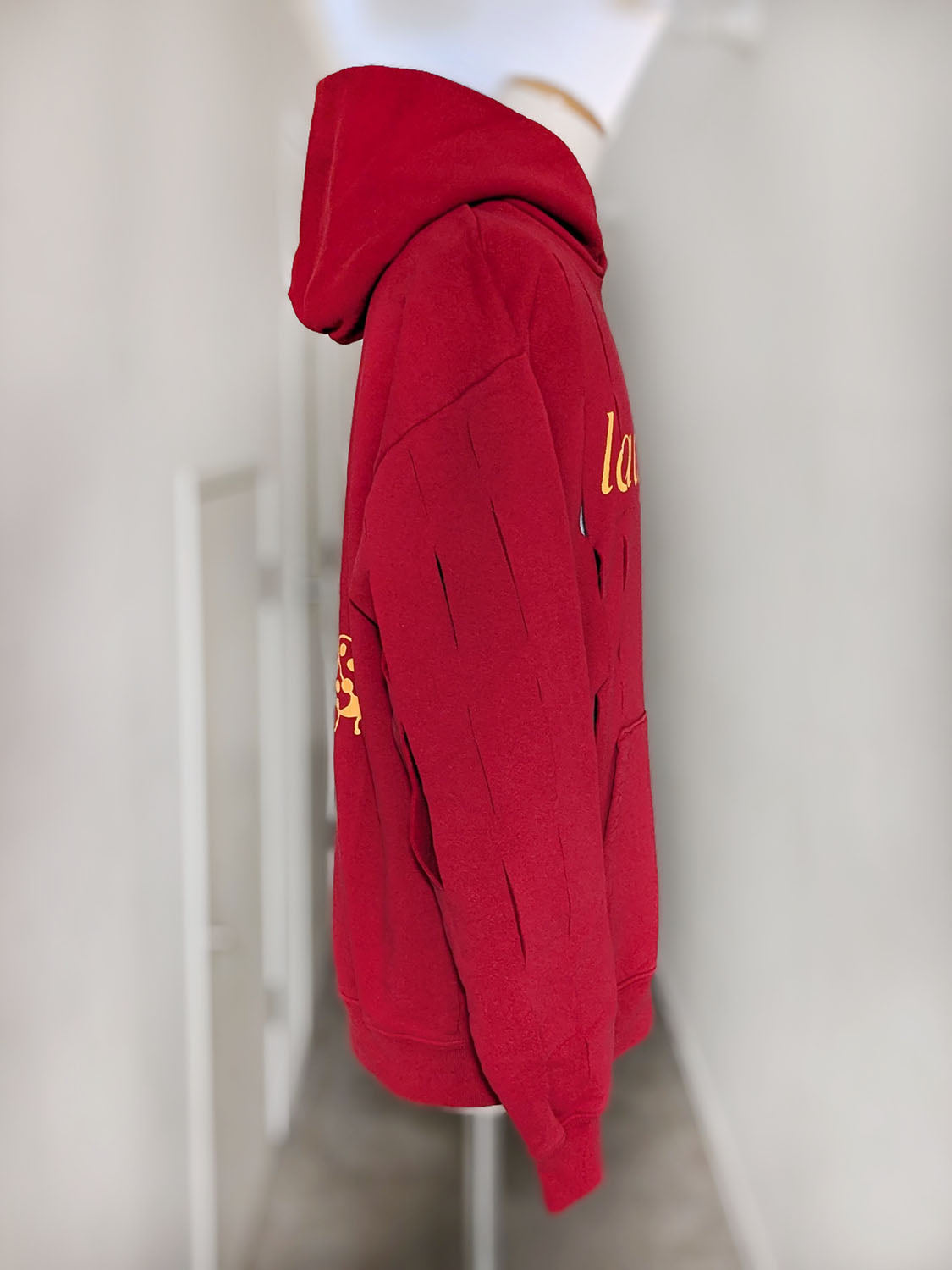 P.A.M UPCYCLE-SLASH HOODIE FIERY RED