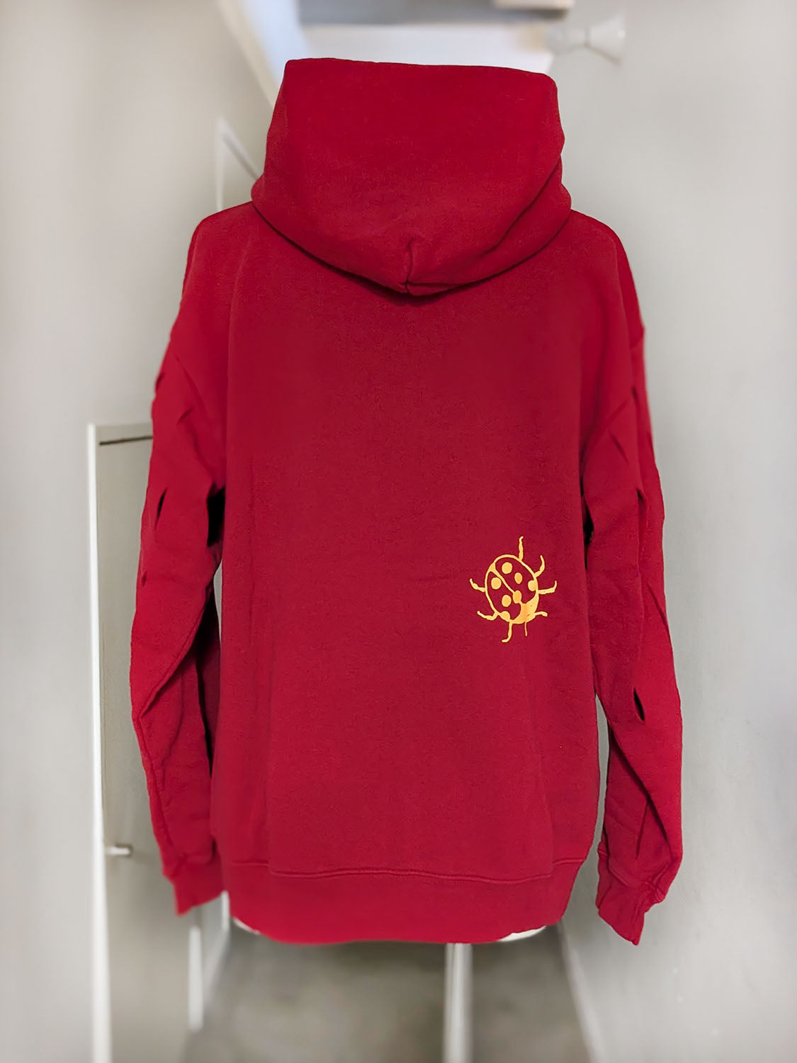 P.A.M UPCYCLE-SLASH HOODIE FIERY RED